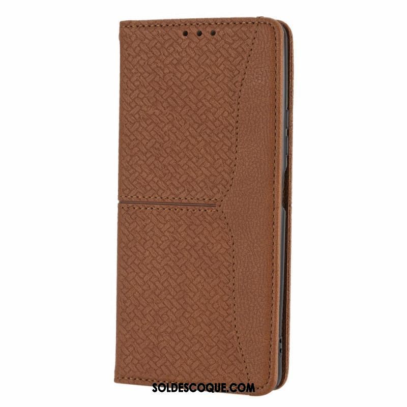 Housse Xiaomi Redmi Note 10 Pro Style Cuir Tissée à Lanière