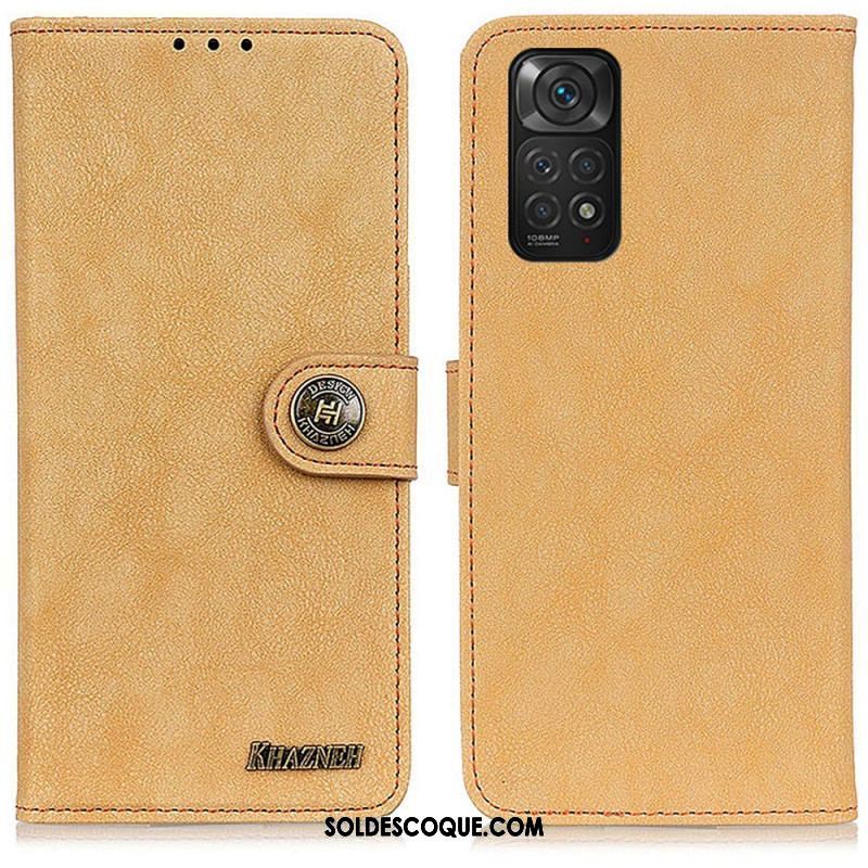 Housse Xiaomi Redmi Note 11 / 11s Cuir Fendu Rétro KHAZNEH