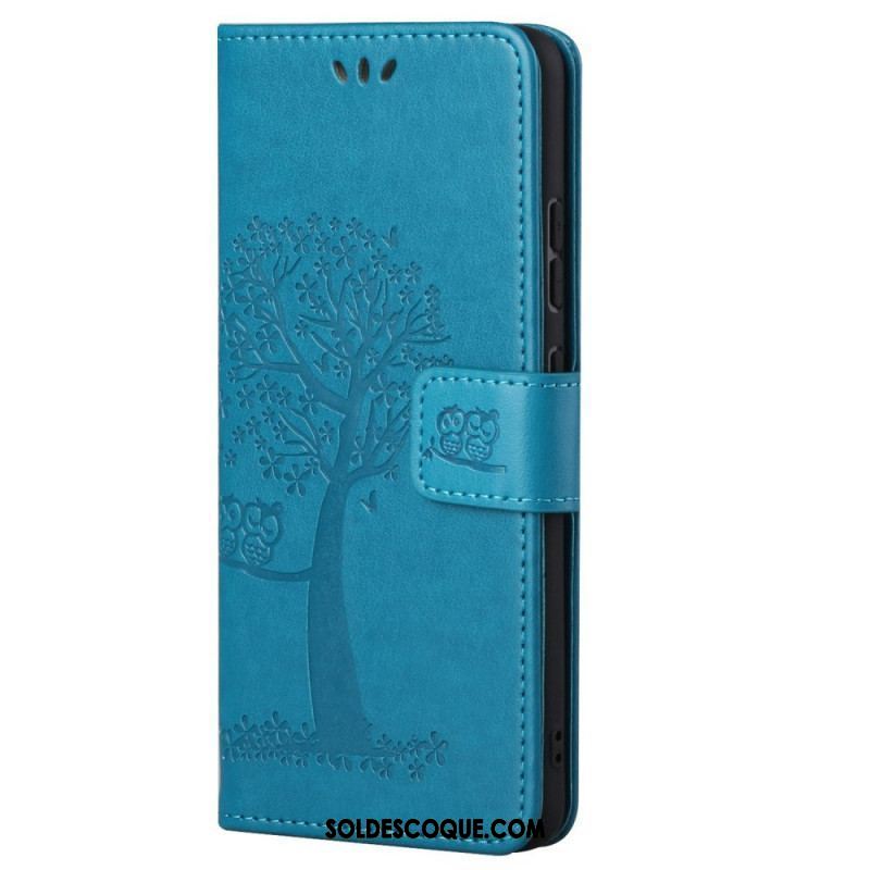 Housse Xiaomi Redmi Note 11 Pro / Note 11 Pro 5G Arbre et Hiboux à Lanière