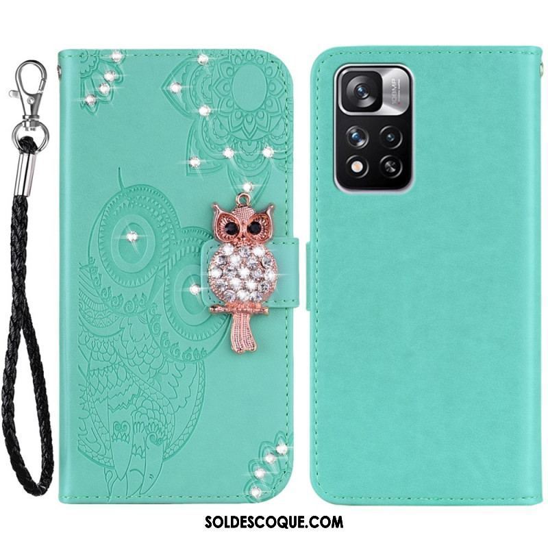 Housse Xiaomi Redmi Note 11 Pro Plus 5G Hibou Mandala et Breloque