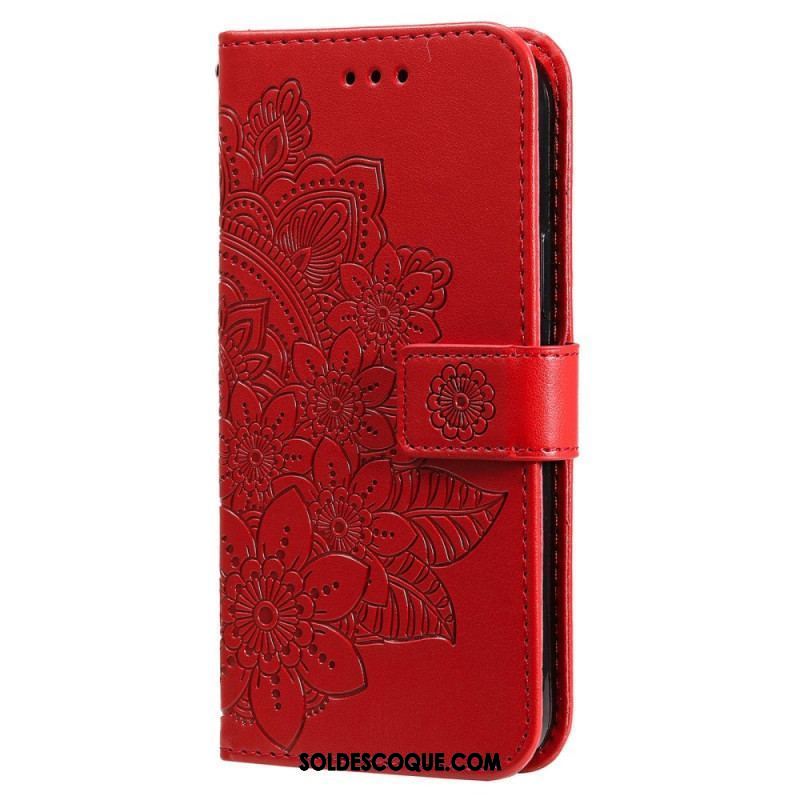 Housse Xiaomi Redmi Note 12/Poco X5 5G Fleur Mandala à Lanière