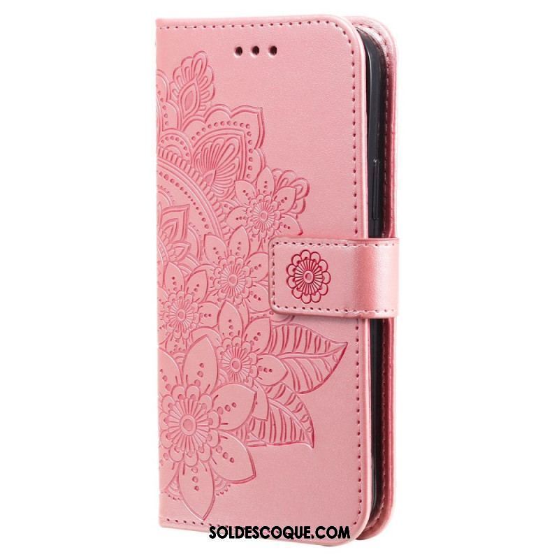 Housse Xiaomi Redmi Note 12/Poco X5 5G Fleur Mandala à Lanière