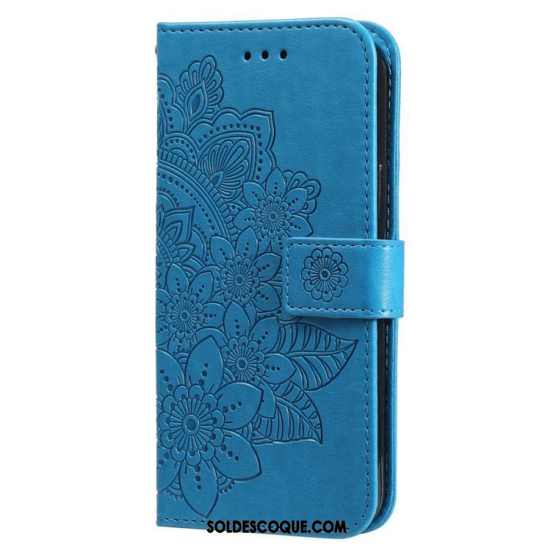 Housse Xiaomi Redmi Note 12/Poco X5 5G Fleur Mandala à Lanière