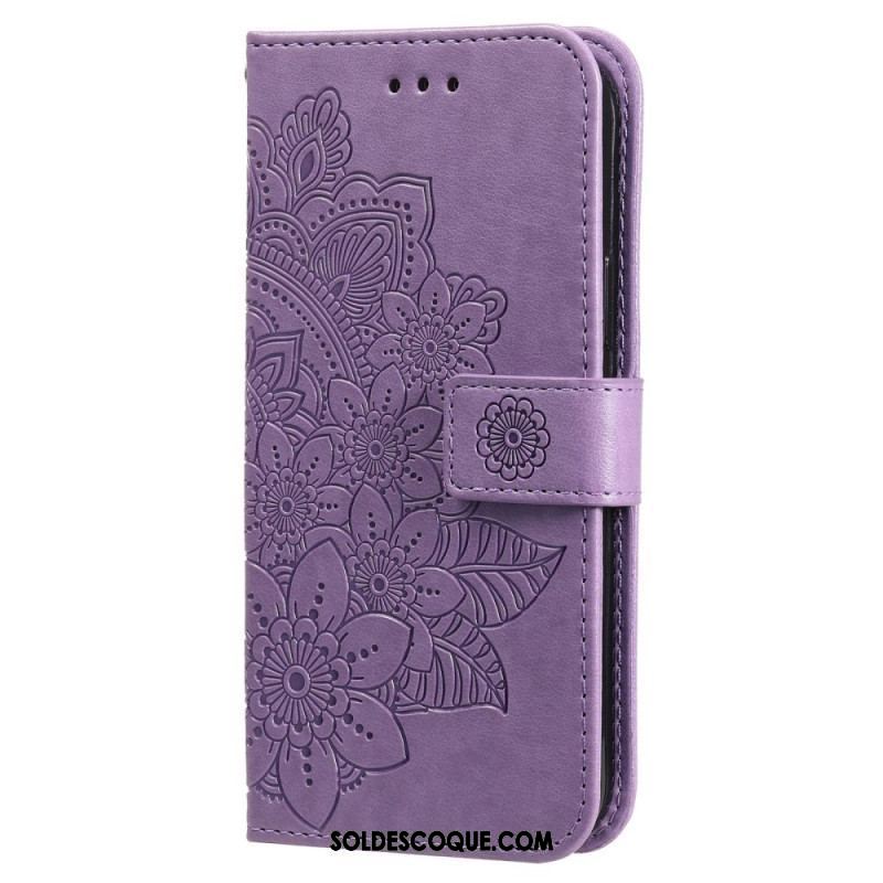 Housse Xiaomi Redmi Note 12/Poco X5 5G Fleur Mandala à Lanière