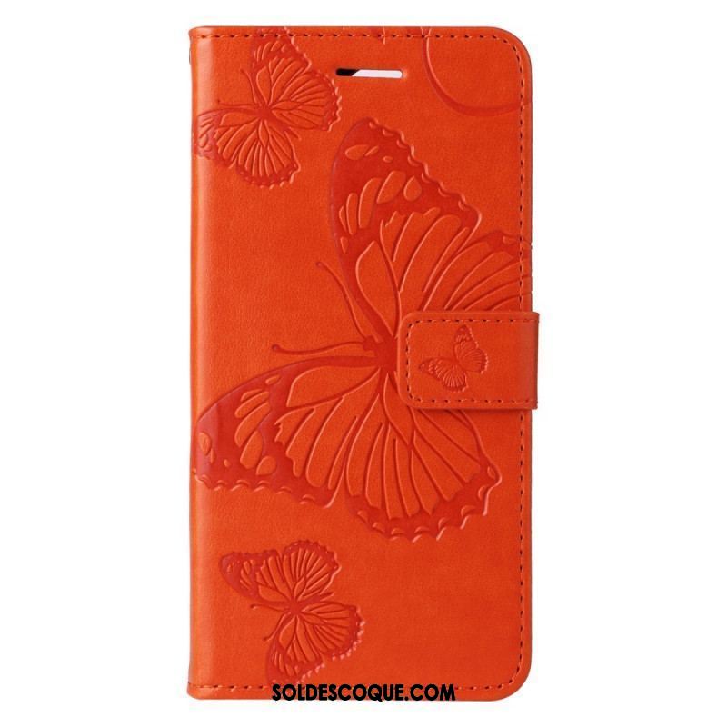 Housse Xiaomi Redmi Note 12/Poco X5 5G Papillons Géants à Lanière