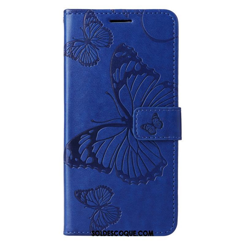 Housse Xiaomi Redmi Note 12/Poco X5 5G Papillons Géants à Lanière