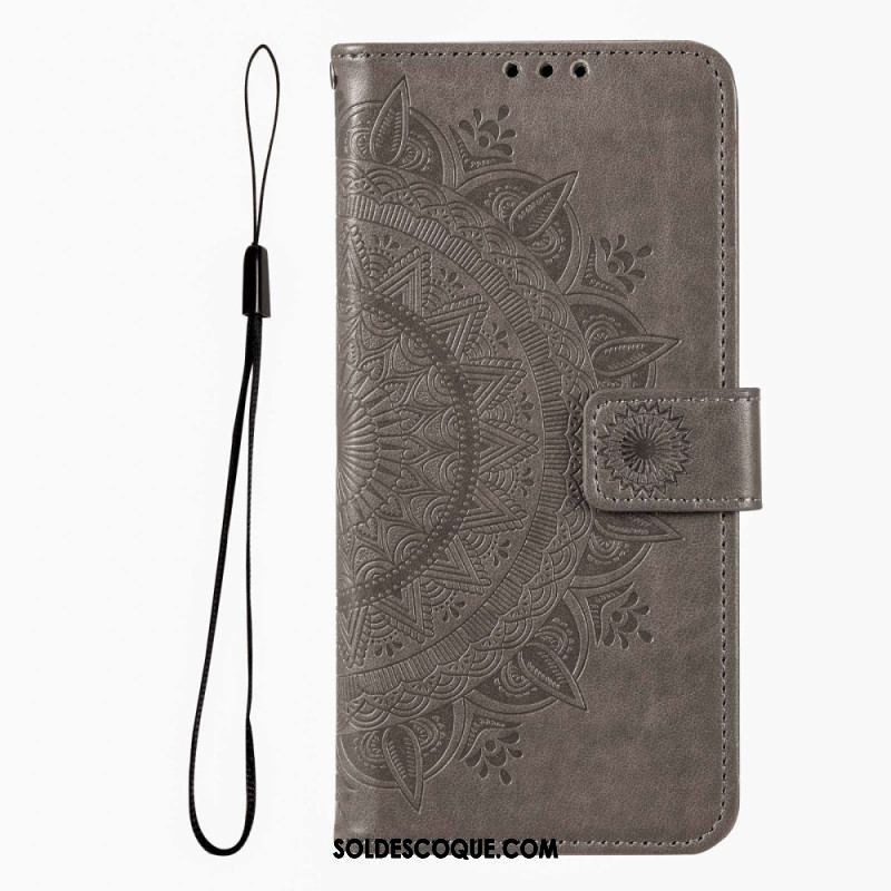 Housse Xiaomi Redmi Note 12 Pro/Poco X5 Pro 5G Mandala Soleil avec Lanière