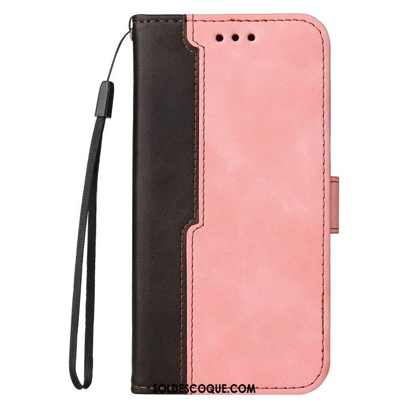 Housse iPhone 13 Mini Simili Cuir Bicolore