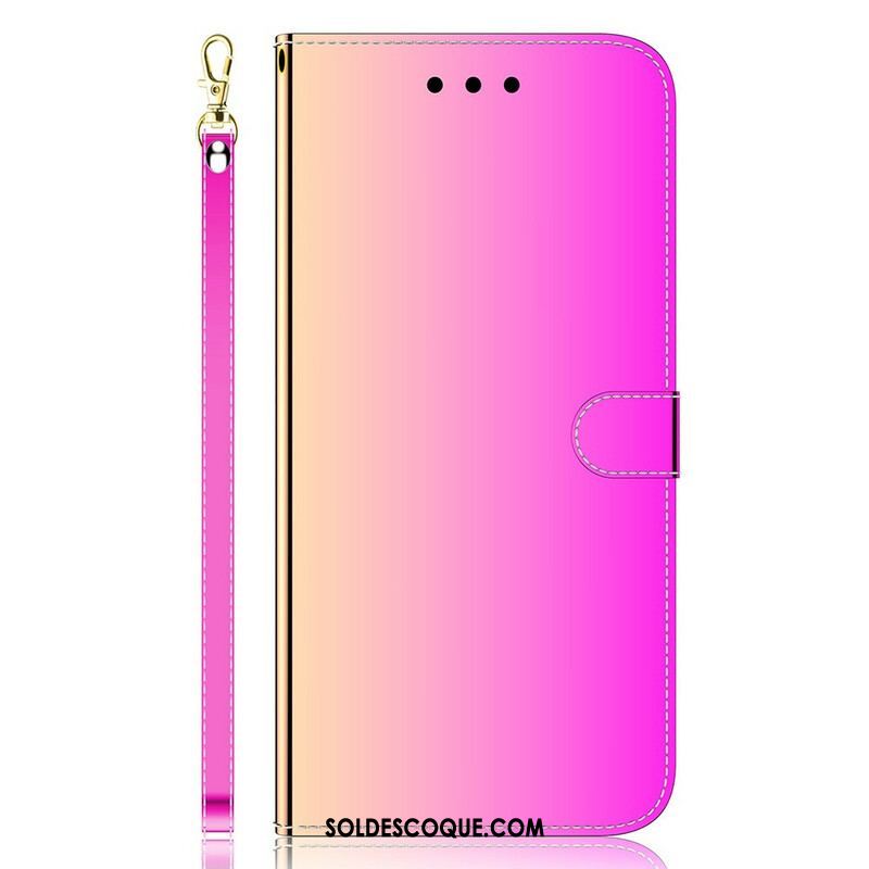 Housse iPhone 13 Mini Simili Cuir Couverture Miroir