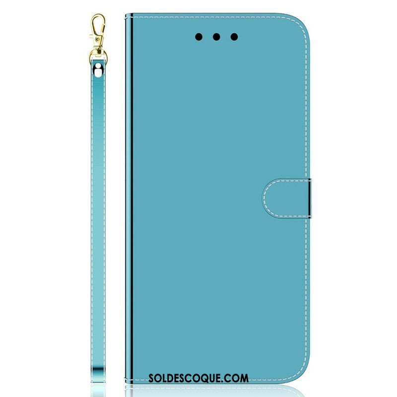 Housse iPhone 13 Mini Simili Cuir Couverture Miroir