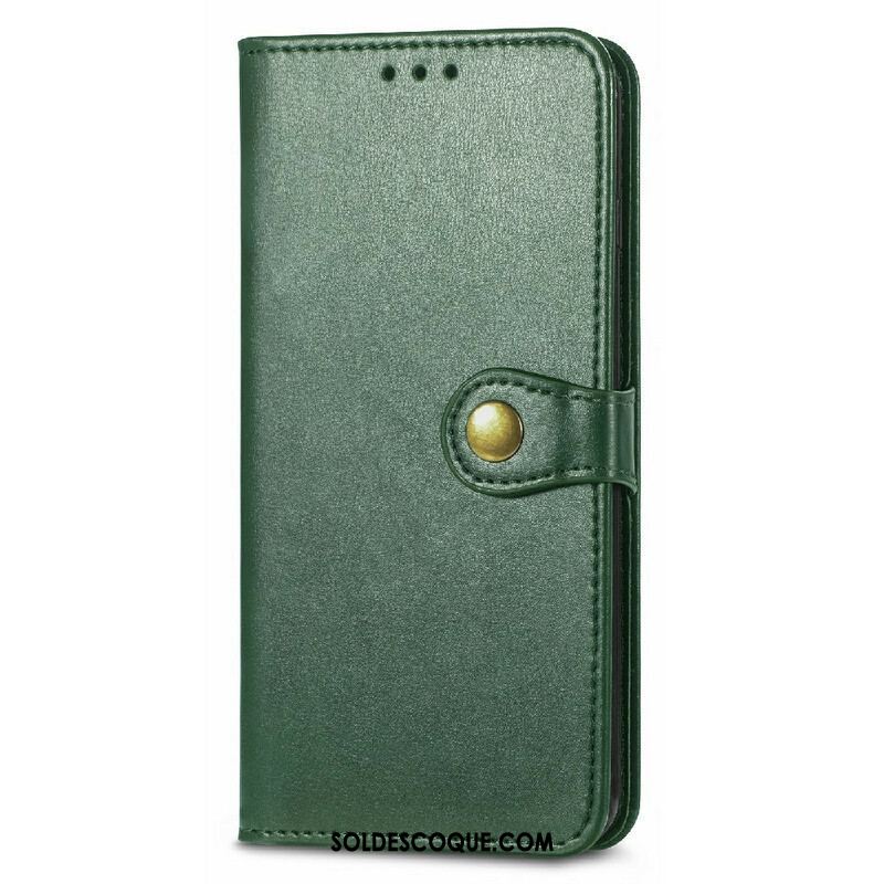 Housse iPhone 13 Mini Simili Cuir et Fermoir Vintage