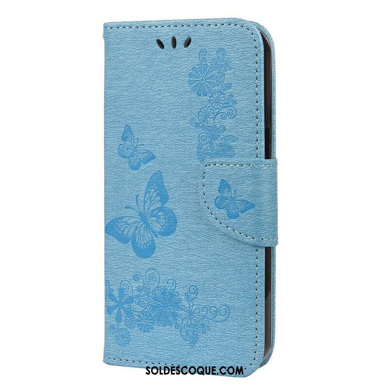 Housse iPhone 13 Mini Splendides Papillons à Lanière