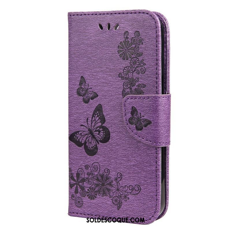 Housse iPhone 13 Mini Splendides Papillons à Lanière