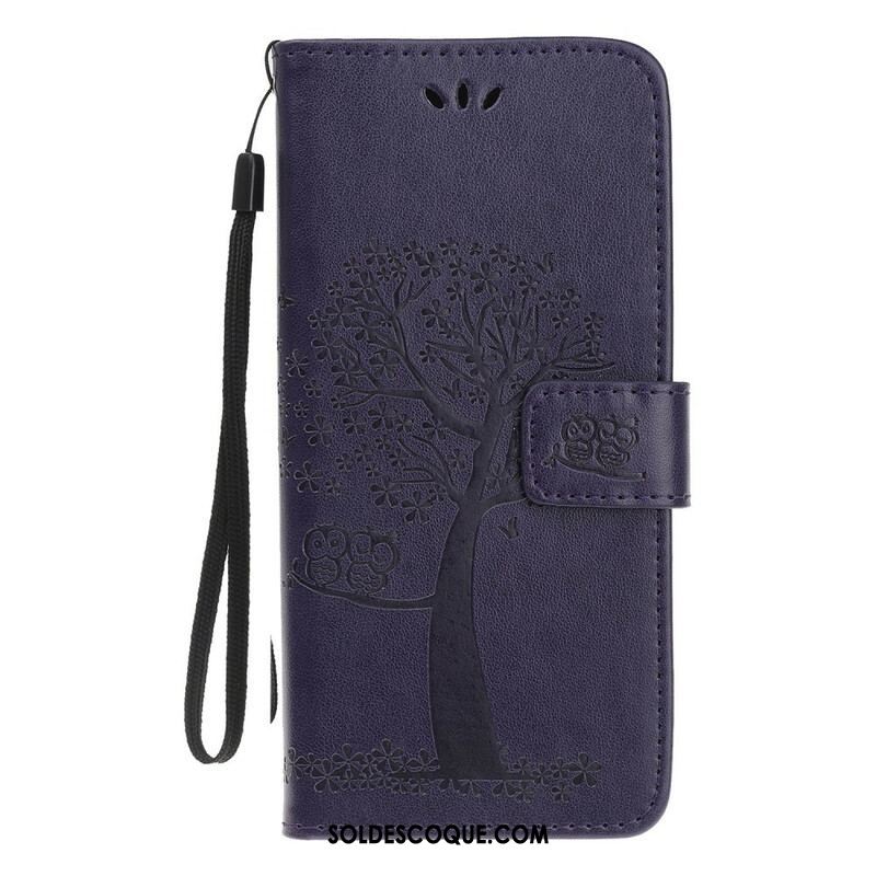 Housse iPhone 13 Pro Arbre et Hiboux à Lanière