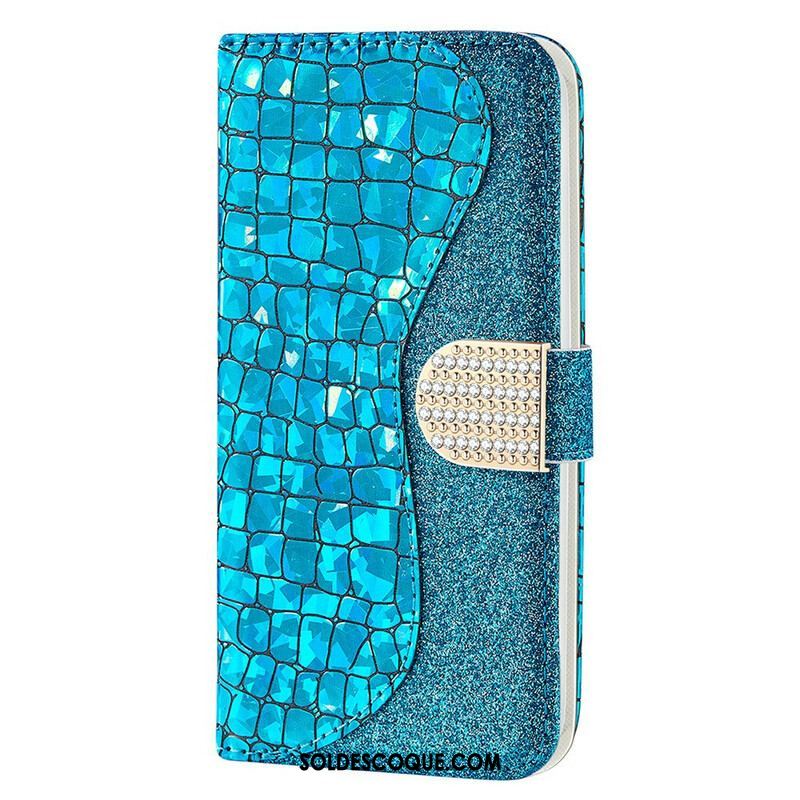 Housse iPhone 13 Pro Max Croco Diamants