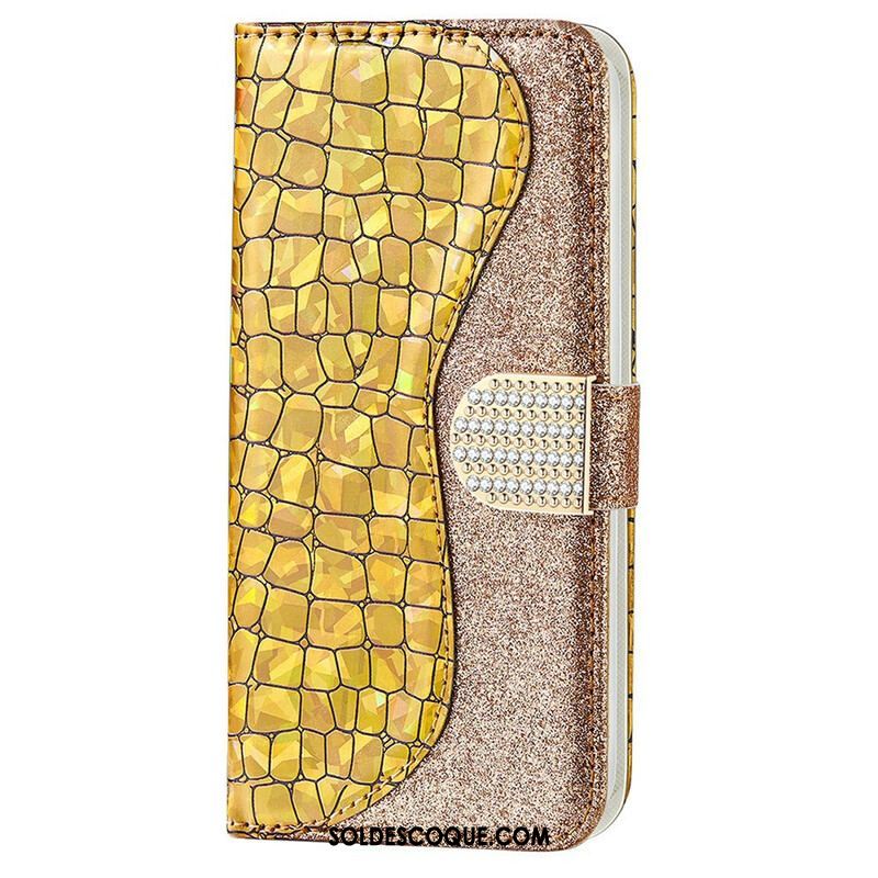 Housse iPhone 13 Pro Max Croco Diamants