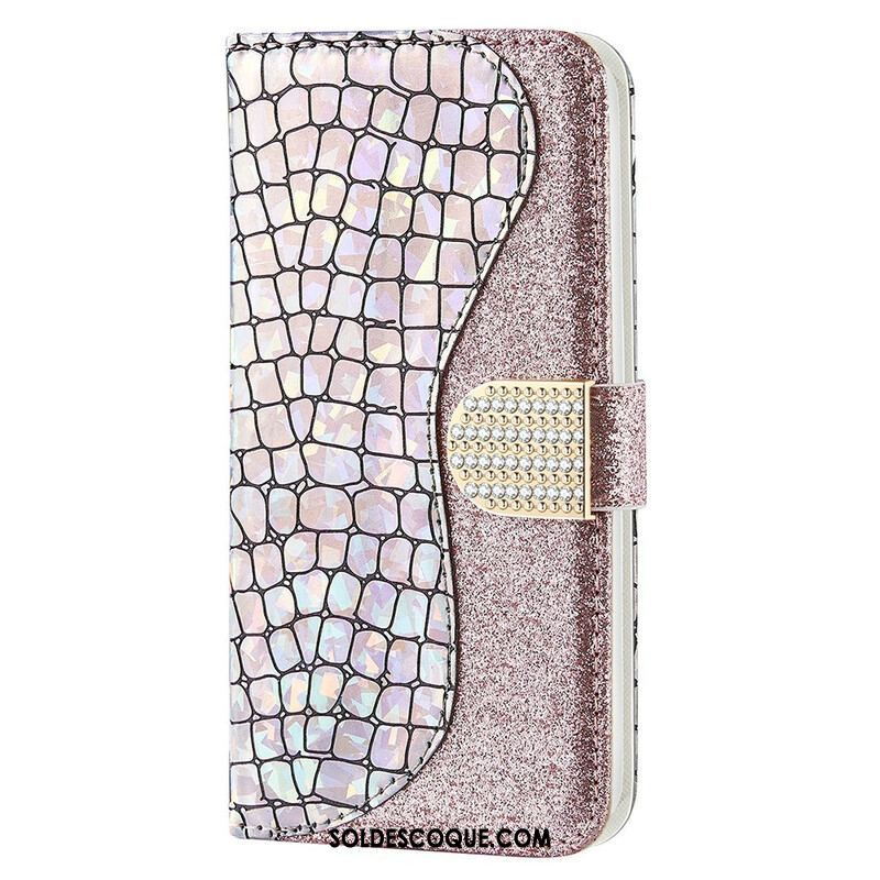 Housse iPhone 13 Pro Max Croco Diamants