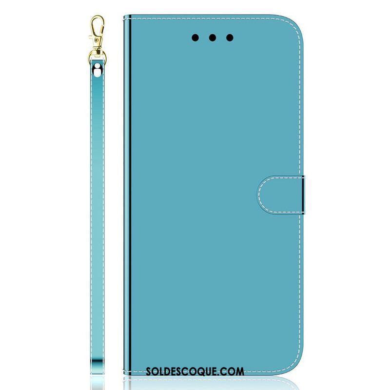 Housse iPhone 13 Pro Simili Cuir Couverture Miroir