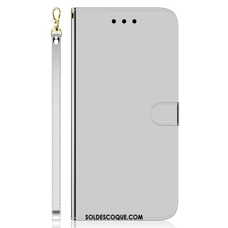 Housse iPhone 13 Pro Simili Cuir Couverture Miroir