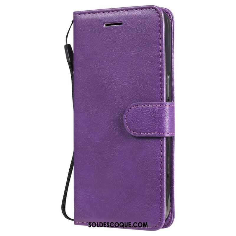 Housse iPhone 13 Pro Solid Color Serie à Lanière