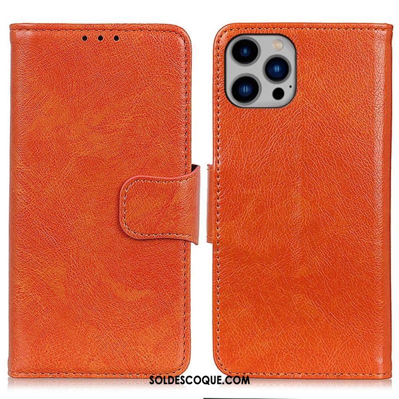 Housse iPhone 14 Plus Cuir Nappa Fendu