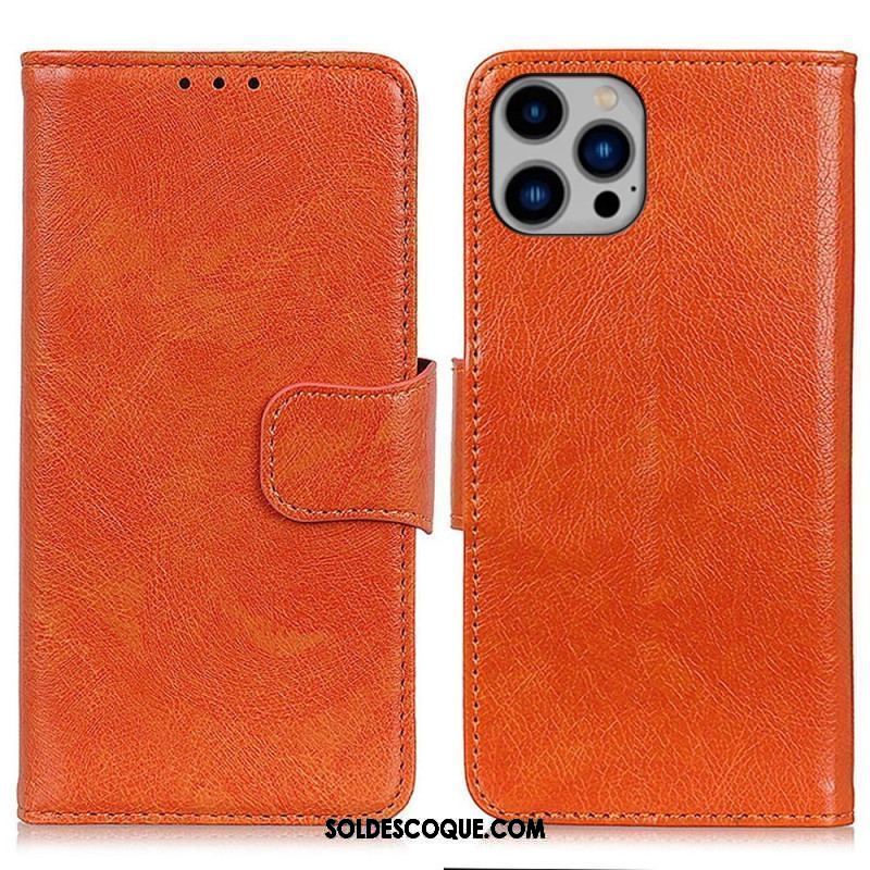 Housse iPhone 14 Plus Cuir Nappa Fendu