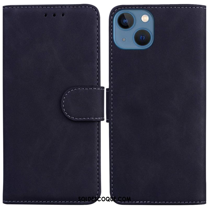 Housse iPhone 14 Plus Style Cuir Couture