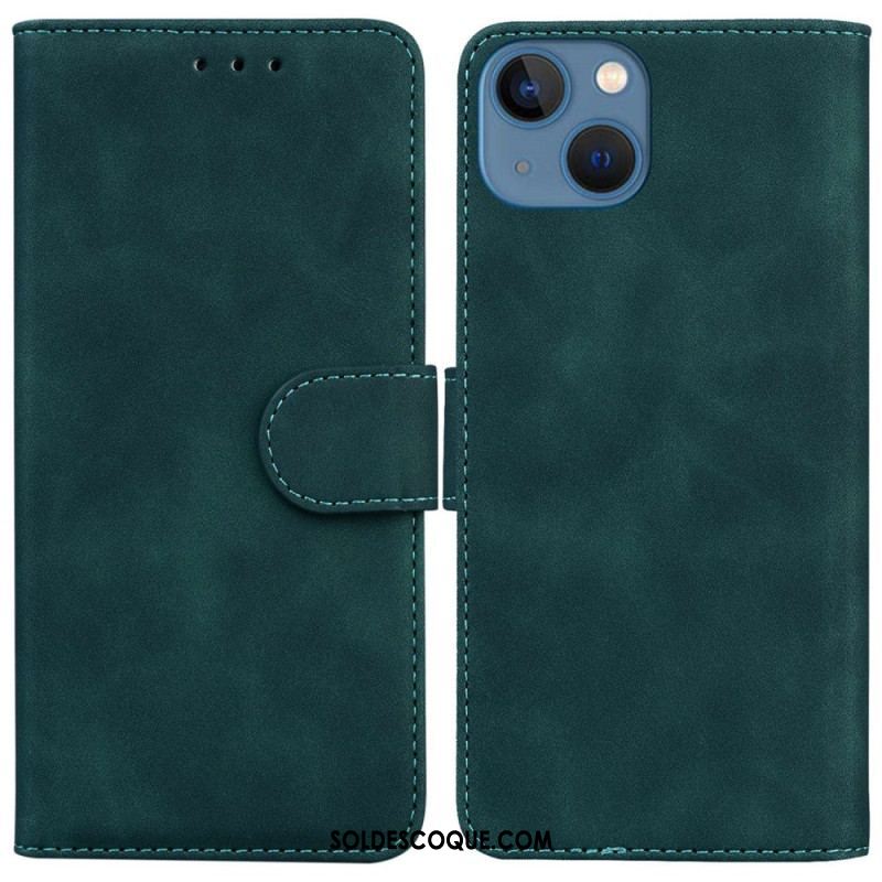 Housse iPhone 14 Plus Style Cuir Couture