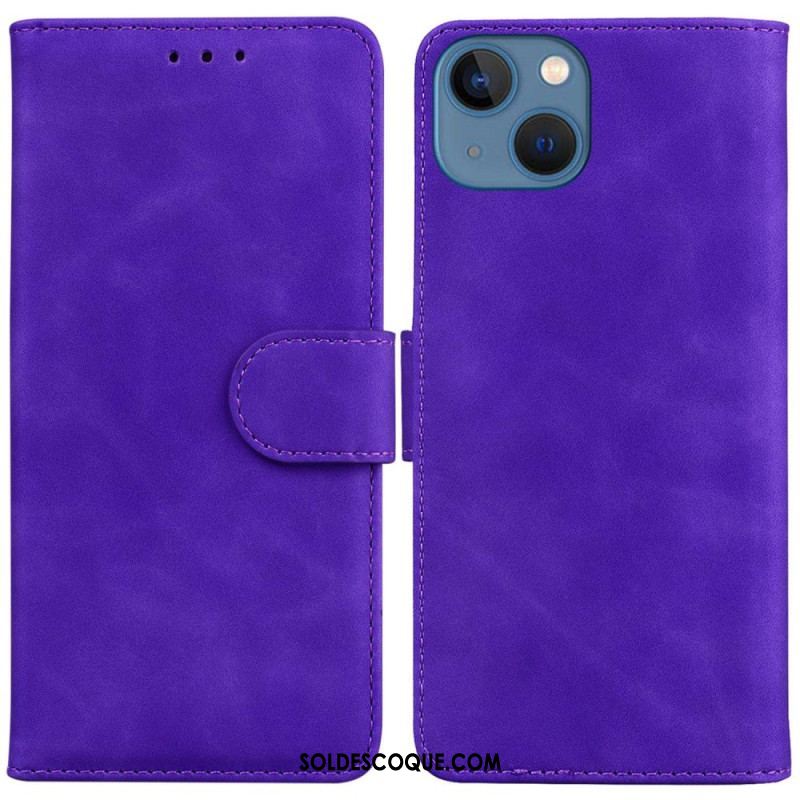 Housse iPhone 14 Plus Style Cuir Couture