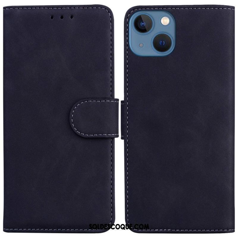 Housse iPhone 14 Plus Style Cuir Couture