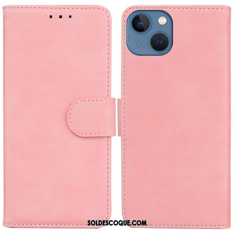 Housse iPhone 14 Plus Style Cuir Couture