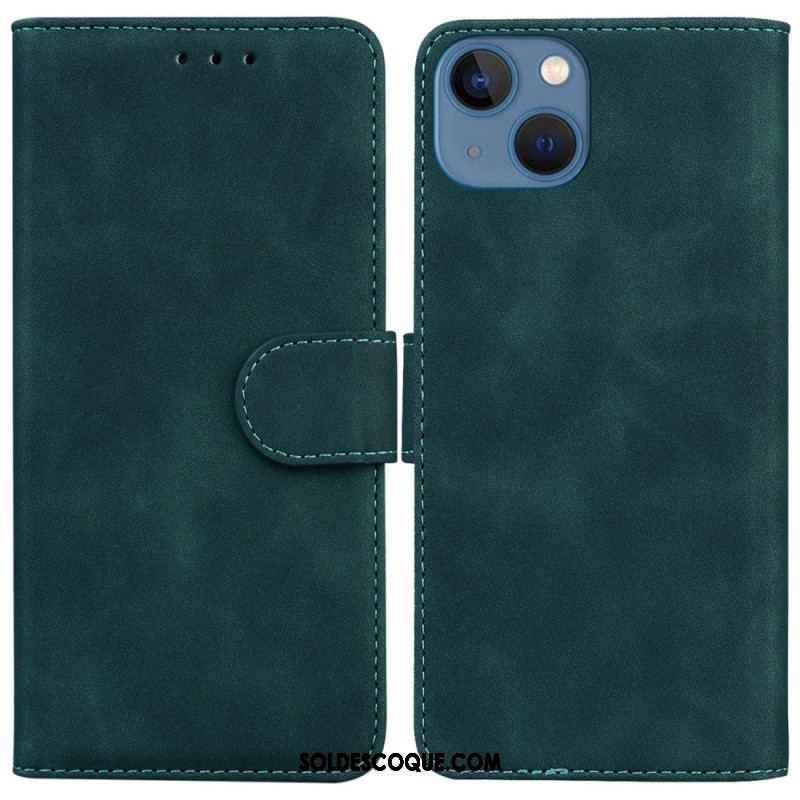 Housse iPhone 14 Plus Style Cuir Couture