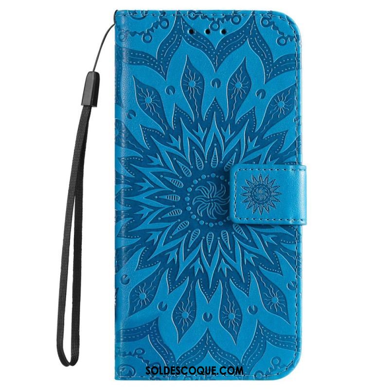 Housse iPhone 14 Pro Max Mandala Soleil avec Lanière