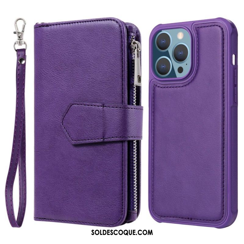 Housse iPhone 14 Pro Max Portefeuille avec Coque Détachable