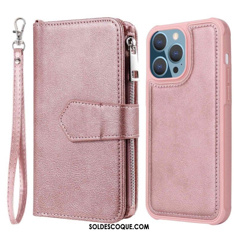 Housse iPhone 14 Pro Max Portefeuille avec Coque Détachable