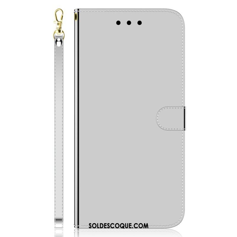 Housse iPhone 14 Pro Max Simili Cuir Couverture Miroir