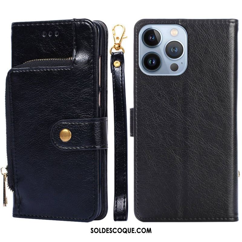 Housse iPhone 14 Pro Porte-Monnaie Zippé