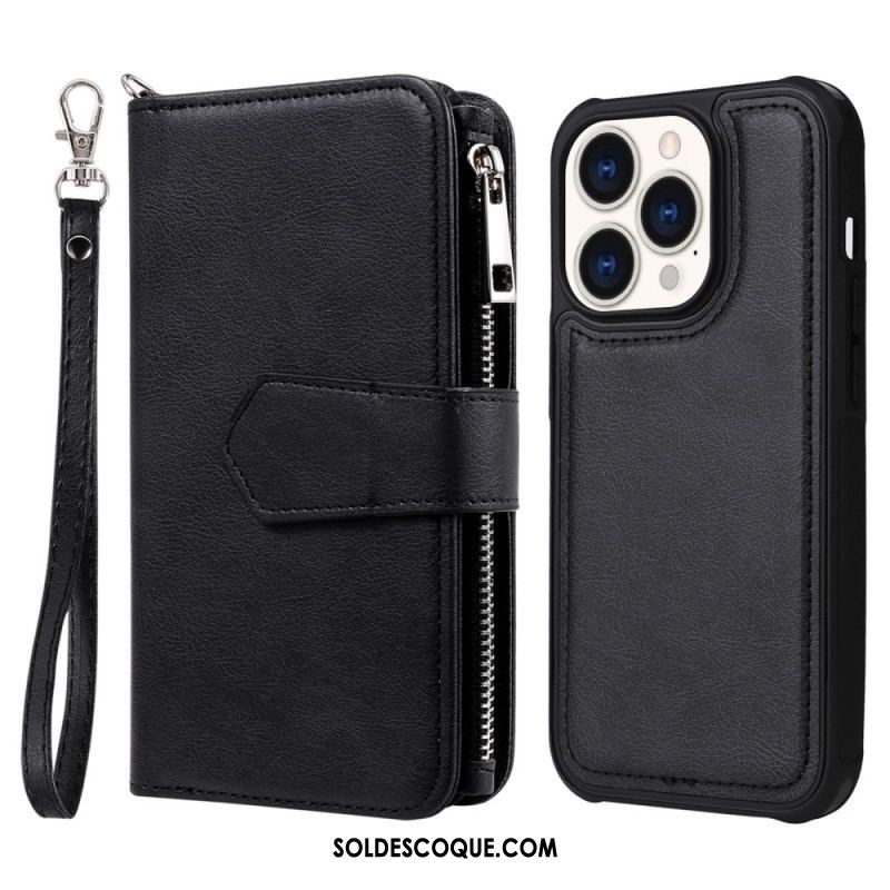 Housse iPhone 14 Pro Portefeuille avec Coque Détachable