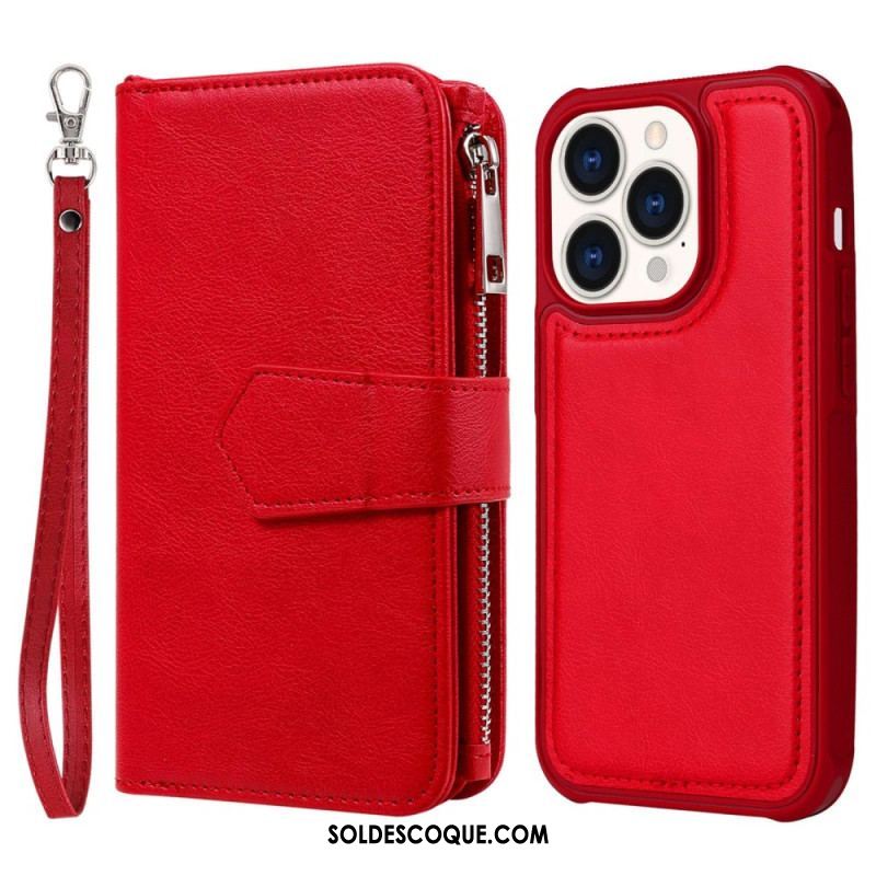 Housse iPhone 14 Pro Portefeuille avec Coque Détachable