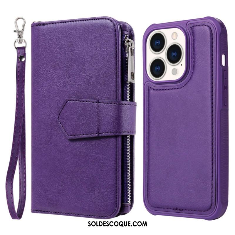 Housse iPhone 14 Pro Portefeuille avec Coque Détachable