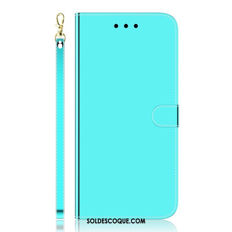 Housse iPhone 14 Pro Simili Cuir Couverture Miroir