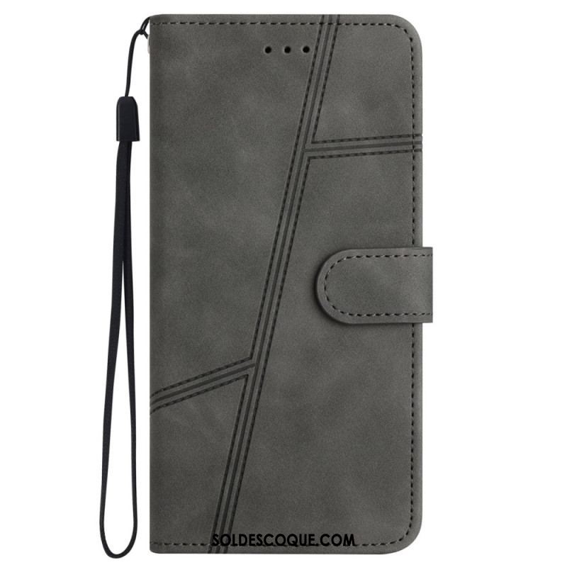 Housse iPhone 14 Pro Style Cuir Élégance à Lanière