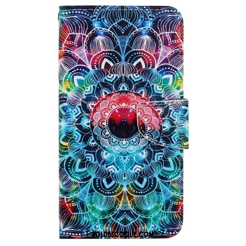 Housse iPhone 15 Mandala Coloré à Lanière