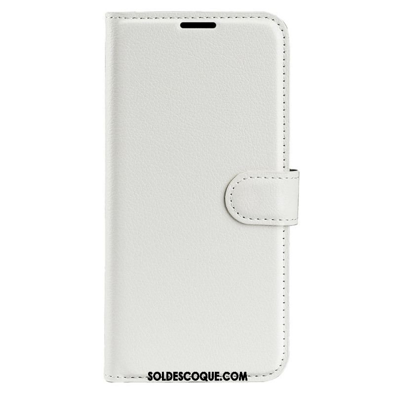 Housse iPhone 15 Plus Simili Cuir Litchi Classique