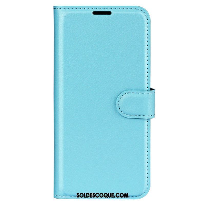 Housse iPhone 15 Plus Simili Cuir Litchi Classique