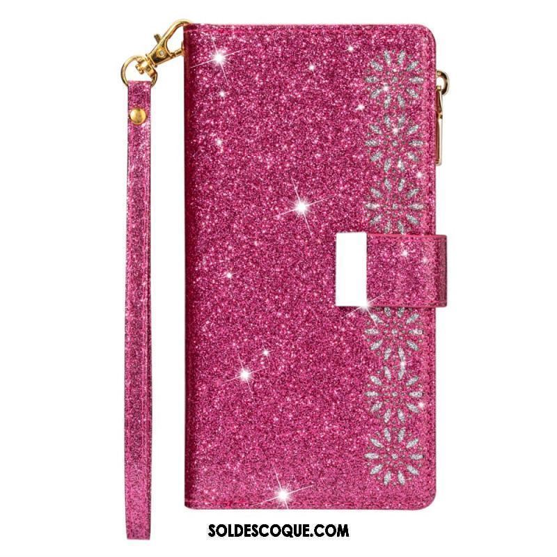 Housse iPhone 15 Pro Max Paillettes avec Porte-Monnaie