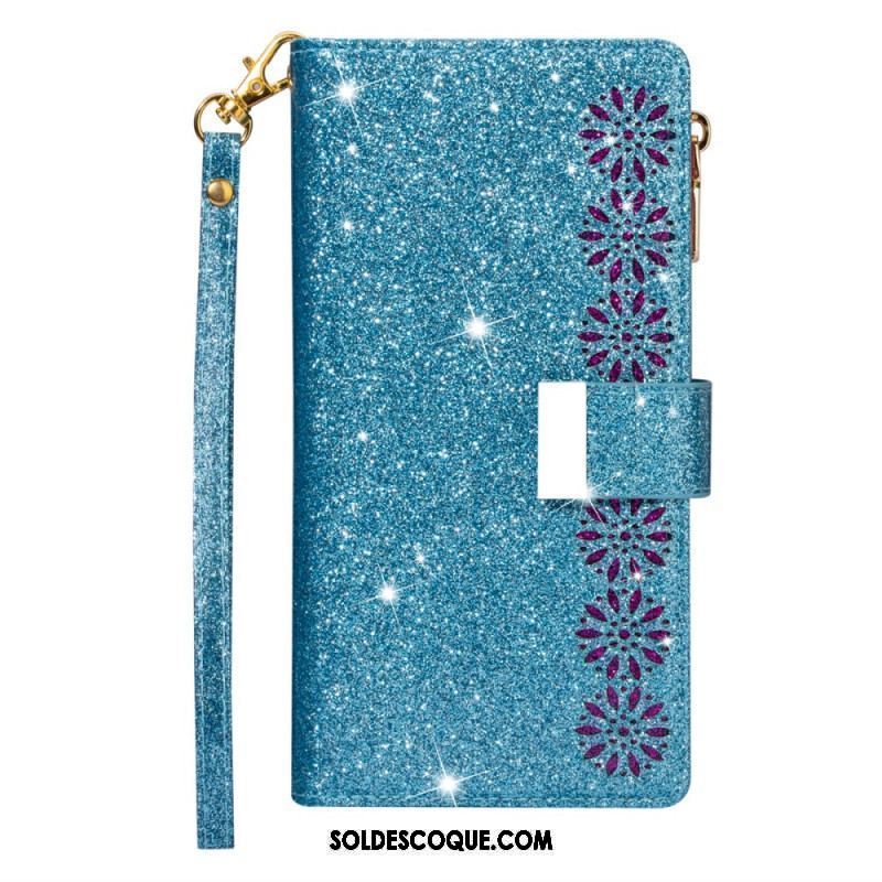 Housse iPhone 15 Pro Max Paillettes avec Porte-Monnaie