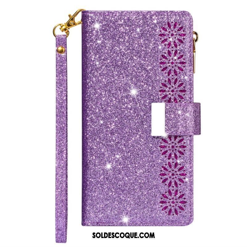 Housse iPhone 15 Pro Max Paillettes avec Porte-Monnaie