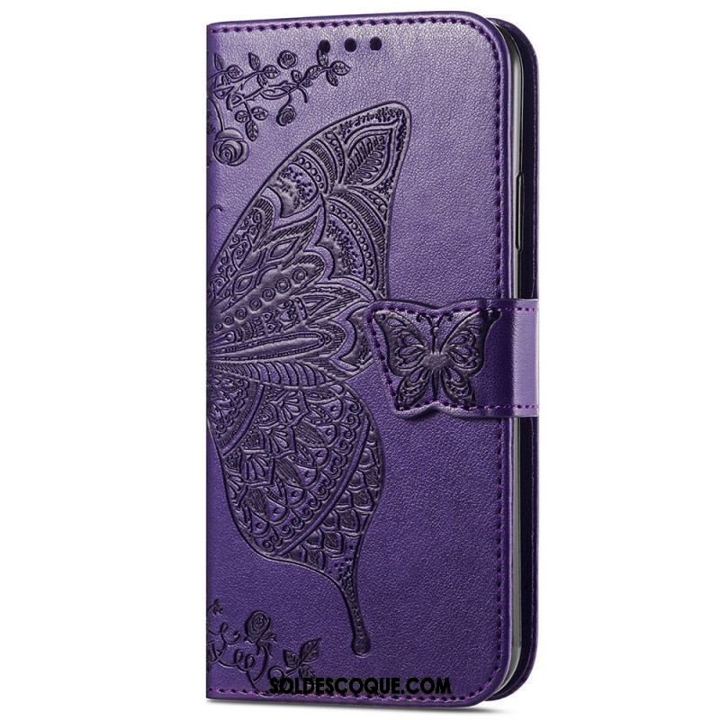 Housse iPhone 15 Pro Max Papillon Baroque à Lanière