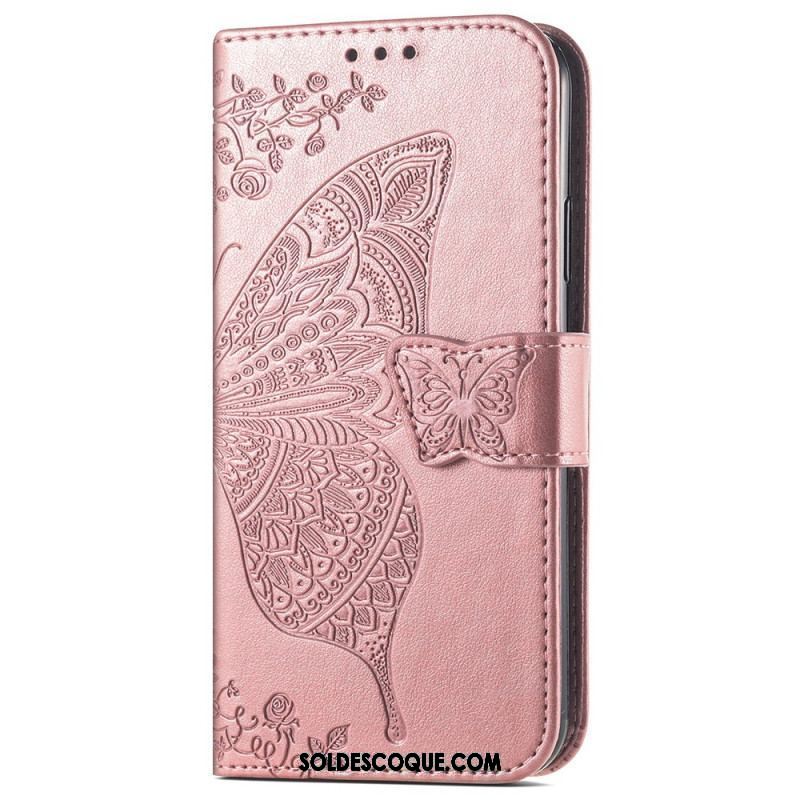 Housse iPhone 15 Pro Max Papillon Baroque à Lanière